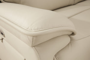 Double Deal - Almond - 2-Piece Power Reclining Loveseat Sectional With Console