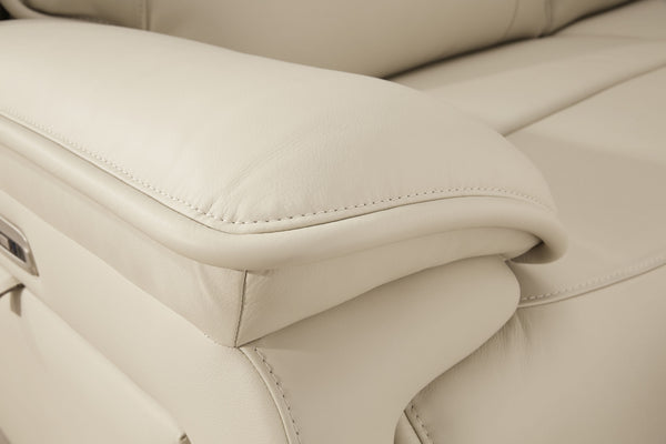 Double Deal - Almond - 2-Piece Power Reclining Loveseat Sectional With Console