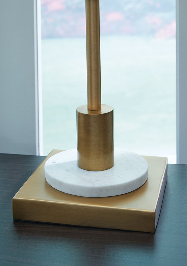  elongated body and white marble accent are utterly elegant. A luxe addition to an office desk or bedside table