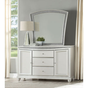 Server Storage: 3 Drw, 2 Wooden Doors () Features: Sparkling Rhinestones Trim, Wooden Bun-Turned Legs Drawer: Arched Top Drawer, GLIDE Side Metal (Undermount, Full Ext. ), DOVETAIL French Front & English Back, FELT-LINED TOP Drawer, Safety Stop, Self-Clos