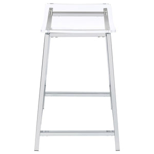 Jovani - Acrylic Backless Counter Stool (Set of 2) - Chrome