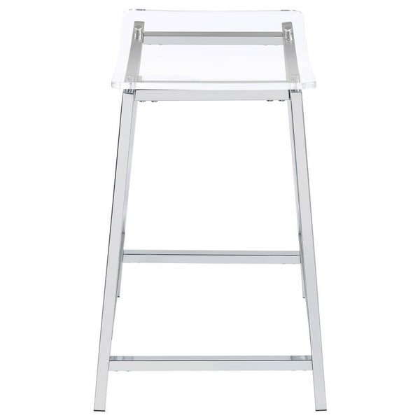 Jovani - Acrylic Backless Counter Stool (Set of 2) - Chrome