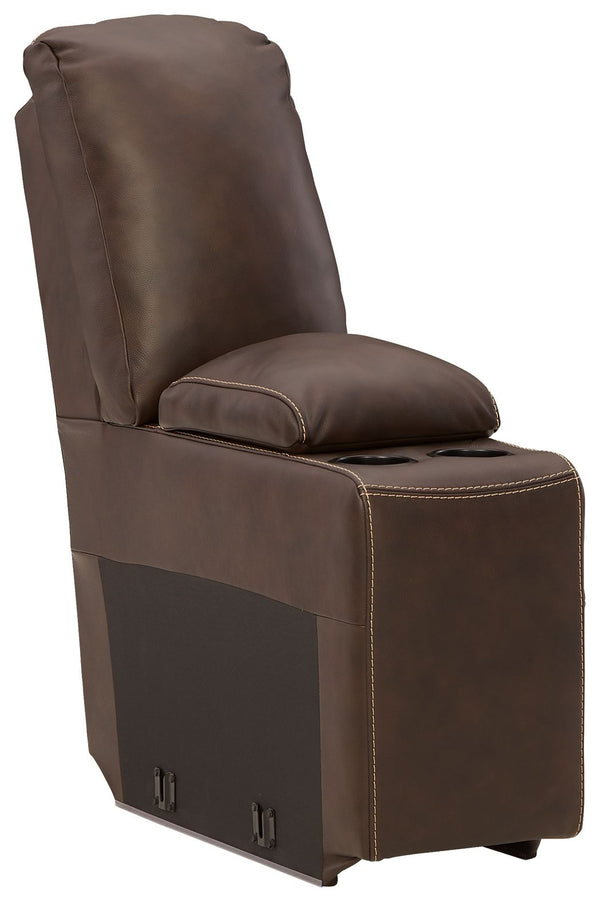 Dunleith - Chocolate - 7-Piece Power Reclining Sectional With LAF And RAF Zero Wall Power Recliners