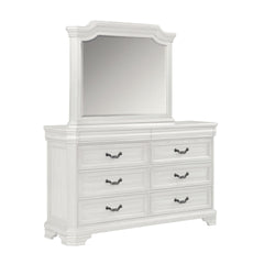 Introducing the Lyndhurst Landscape Mirror in Vintage Whiteâ€”a stunning addition to any bedroom decor. Crafted from solid Acacia, Acacia veneers, and manufactured wood, this mirror is built to last, ensuring enduring strength and durability. Its heirloom