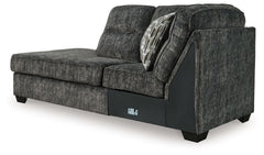 This left-arm facing corner chaise is made with polyester upholstery. Pairs with other items in the series to make a sectional.<br><br><b>Additional Dimensions</b><br><ul><li>Arm height: 27-"</li><li>Seat depth: 72-"</li><li>Seat height: 20-"</li><li>Top 