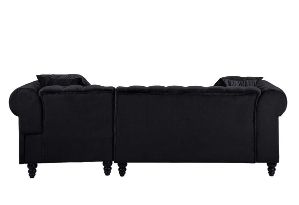 Adnelis - Sectional Sofa - Black Velvet