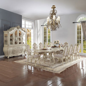  Armless Chair Padded Seat & Back: Fabric Cushion (Backrest: Button Tufted & Wooden Trim with Scrolled Crown Molding) Wooden Seat Apron Wooden Cabriole Leg<br/><br/><b>Product Features</b><ul><li>Armless Chair</li><li>Padded Seat & Back: Fabric Cushion