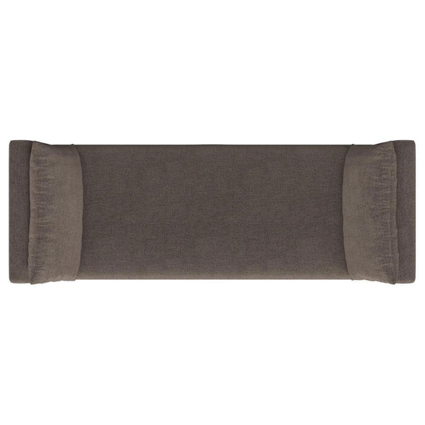 Robin - Upholstered Accent Bench With Armrests - Brown