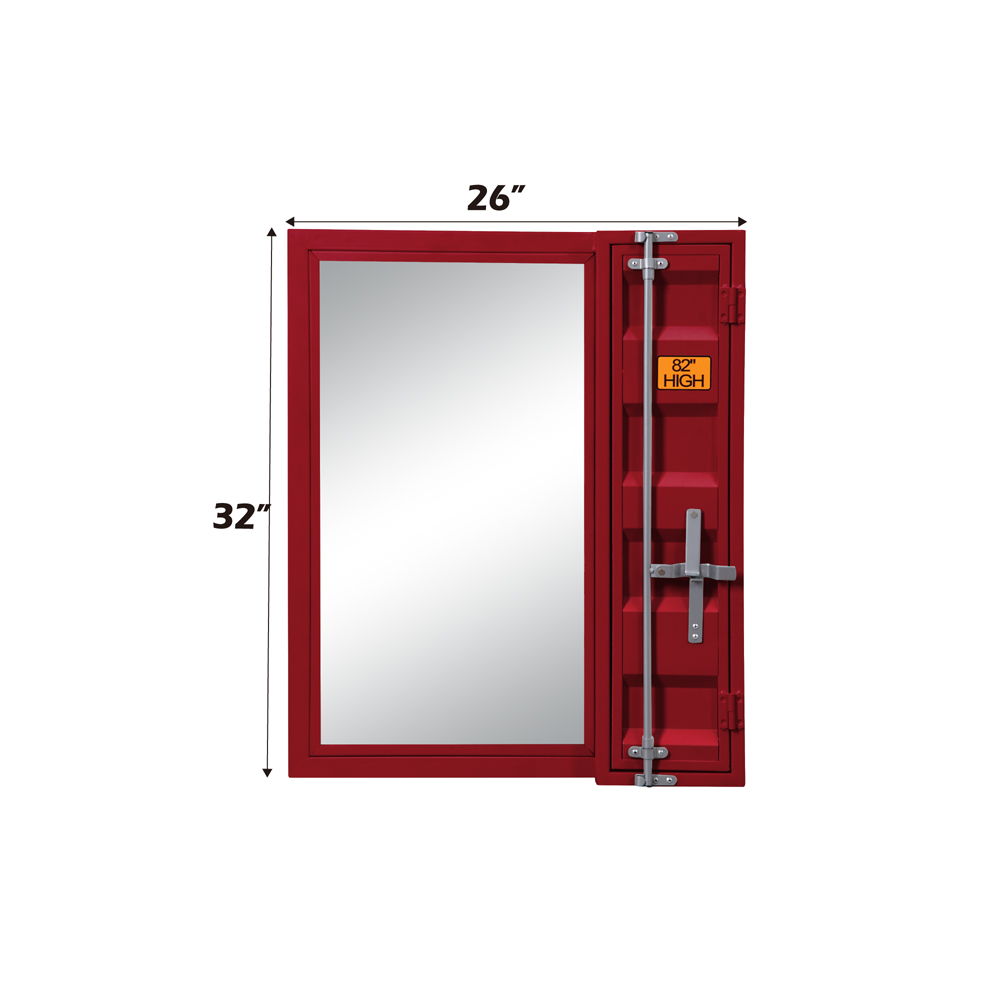 Mirror 5mm Storage: 1 Door, Full-Length Container Lock Shape: Rectangular Orientation: Vertical (Portrait) Metal Frame: Recessed Panels (Cargo Container Panels), Iron Plate (20 x 70mm), MDF<br/><br/><b>Product Features</b><ul><li>Case: 1Pc/1Ctn</li><li>Fi