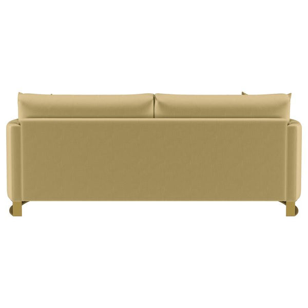 Corliss - Upholstered Curved Track Arm Sofa - Camel