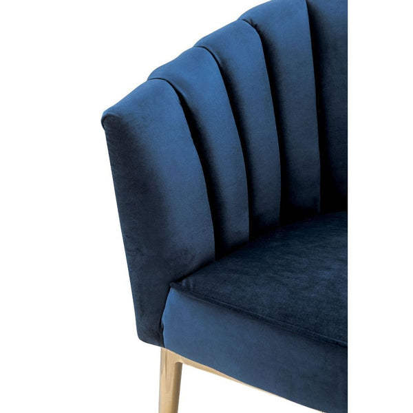 Colla - Accent Chair - Midnight Blue Velvet & Gold