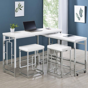 Jackson - 4 Piece Multipurpose Counter Height Table Set - White