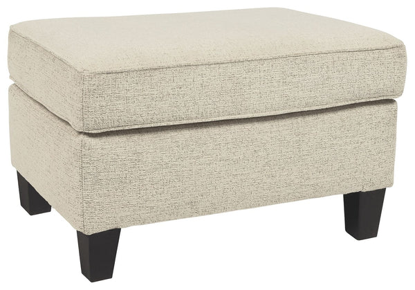 If youâ€™re looking to lighten the mood, youâ€™re sure to find this ottoman a breath of fresh air. Covered in a cream-tone chenille upholstery loaded with plush texture, this less-is-more contemporary ottoman is one sensational sidekick.<br><br><b>Additio