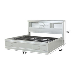 Louis Philippe III - Queen Bed - Platinum - 48"