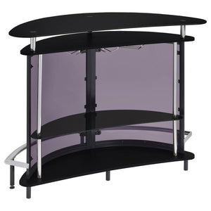 Amarillo - Freestanding Glass Top Home Bar Wine Cabinet - Black