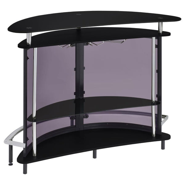 Amarillo - Freestanding Glass Top Home Bar Wine Cabinet - Black