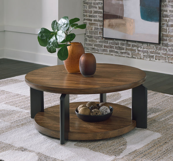  an effortless blend of casual and refined aesthetics. Its two-tone finish combines satin black with a rich brown wood tone for a modern