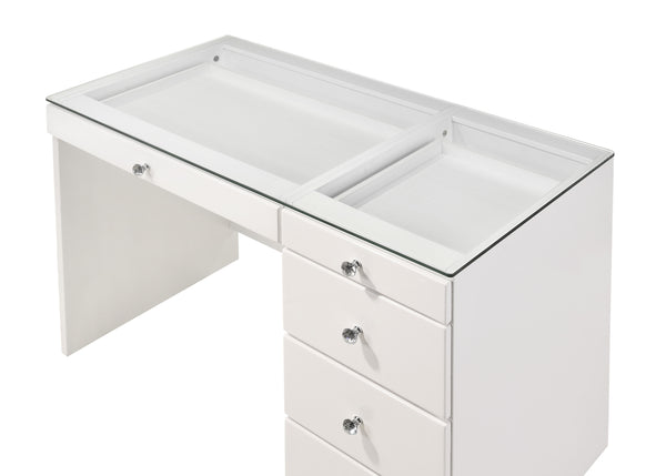  LED Mirror & Stool - White