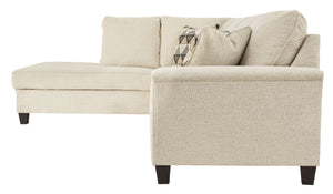  youâ€™re sure to find this budget-conscious sectional beautifully fits the bill. Covered in a creme chenille upholstery loaded with plush texture