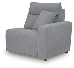 This right-arm facing power recliner is made with Next-Gen Nuvellaâ„¢ fade-resistant, washable fabric. Pairs with other items in the series to make a modular sectional.<br><br><b>Additional Dimensions</b><br><ul><li>Arm height: 26-"</li><li>Seat depth: 23