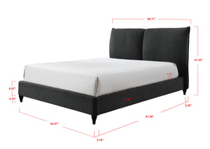 Jenn - King Bed - Charcoal