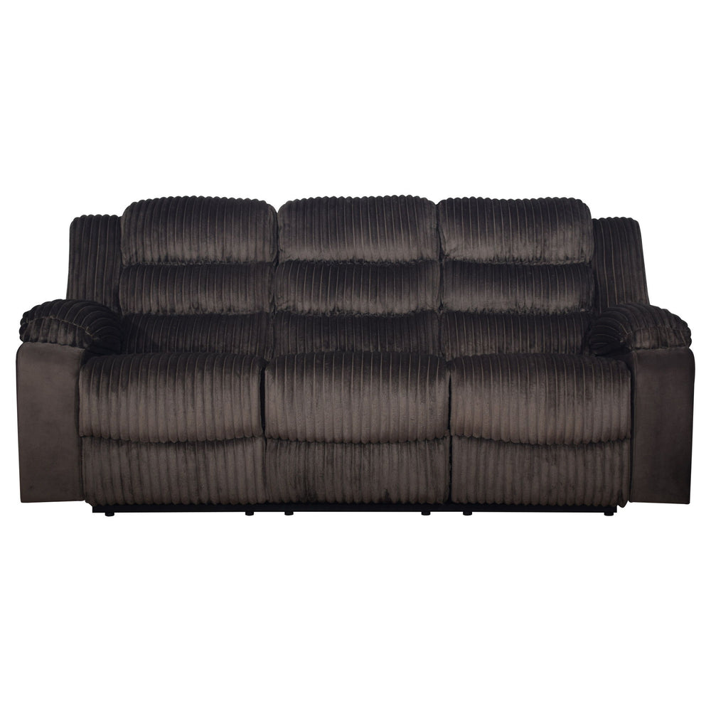 The Willow Dual Reclining Sofa blends quality construction and cozy fabric for the perfect living room upgrade. Built with hardwood and plywood frames and sturdy motion mechanisms for lasting durability. Wrapped in ultra-soft chocolate brown 100% polyeste