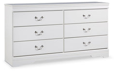 This dresser-'s crisp cottage white gives traditional Louis Philippe profiling a delightful style awakening. The look is timeless. The feel? Right at home. Six smooth-gliding drawers with antiqued bail pulls beautifully accommodate.<br><br><b>Additional D