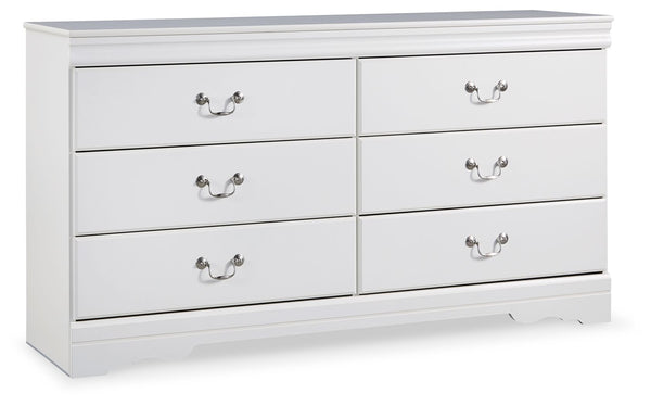 This dresser-'s crisp cottage white gives traditional Louis Philippe profiling a delightful style awakening. The look is timeless. The feel? Right at home. Six smooth-gliding drawers with antiqued bail pulls beautifully accommodate.<br><br><b>Additional D