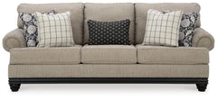 This sofa suits those searching for a fresh take on versatile style, seamlessly transitioning from casual to modern with your decor. Its flexible character comes courtesy of a chunky fabric. Matte black wood trim creates innovative contrast. A virtuoso of