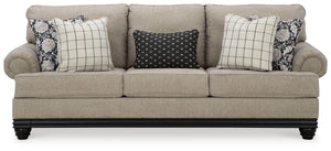 This sofa suits those searching for a fresh take on versatile style, seamlessly transitioning from casual to modern with your decor. Its flexible character comes courtesy of a chunky fabric. Matte black wood trim creates innovative contrast. A virtuoso of