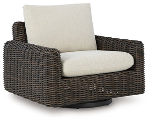 Kimora - Beige / Dark Brown - 7 Pc. - 4-Piece Outdoor Sectional