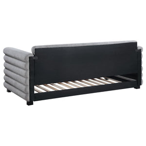 Patricia - Boucle Upholstered Twin Day Bed With Trundle - Gray