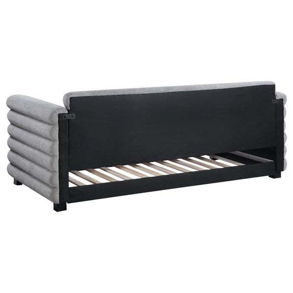 Patricia - Boucle Upholstered Twin Day Bed With Trundle - Gray