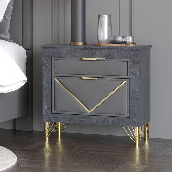  making it a must-have for modern bedrooms. Crafted from premium woods with an eco-friendly gray marble laminate