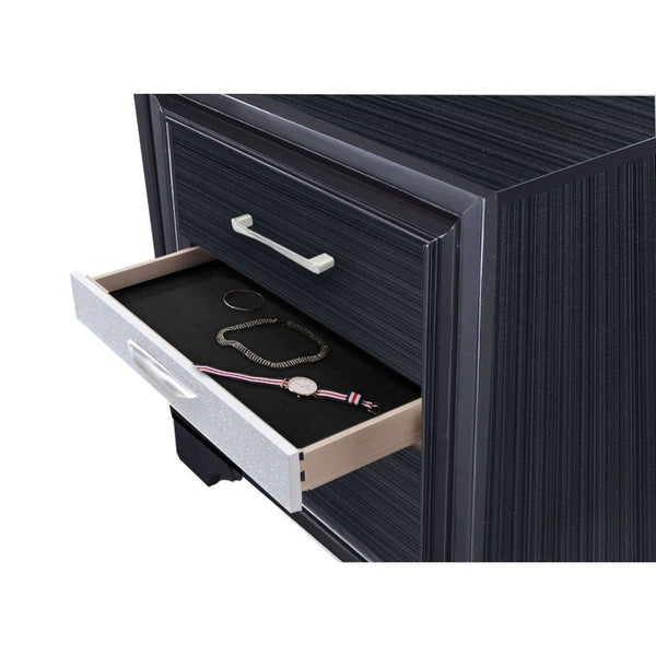  with the middle drawer being a Felt-Lined jewelry drawer with compartments and front panel with crystal like inserts. Add t