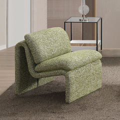 Step into a world of elegance with the Jaeda sofa collection, featuring luxurious ivory and green boucle fabric. Its full foam cushions and sturdy wooden inner frame promise unmatched comfort and durability. The tight seat and back cushions maintain a sle