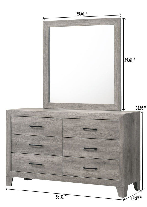 Hopkins - Queen 5 Piece Bedroom Set - Gray