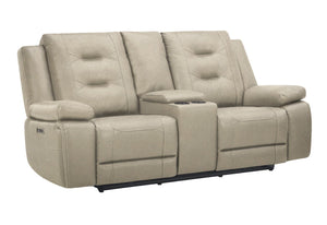 Caldwell - Power Console Loveseat P2 - Tahoe Fog