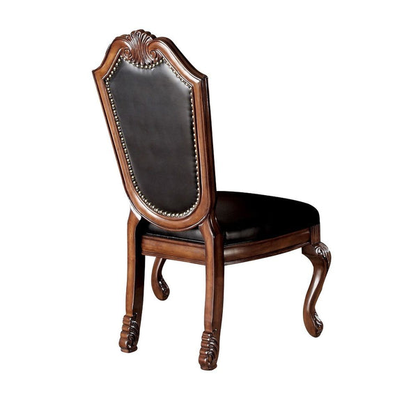 Chateau De Ville - Side Chair (Set of 2) - Black PU & Cherry