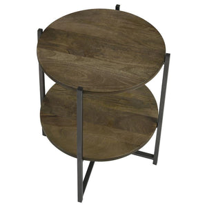  the natural-finish tabletops bring warmth and organic charm