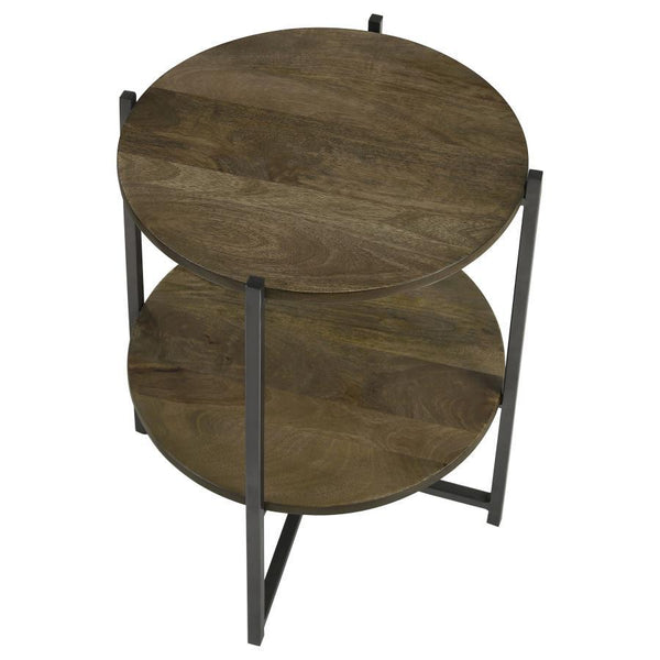  the natural-finish tabletops bring warmth and organic charm