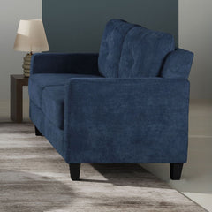 Experience ultimate comfort and style with Horatio navy Chenille sofa.The tight back and seat cushions ensure a comfortable seating experience, supported by pocket coil construction and a sturdy wooden inner frame. This set is perfect for creating a moder