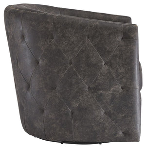 Brentlow - Distressed Black - Swivel Accent Chair