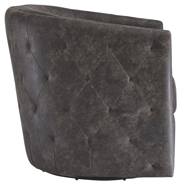 Brentlow - Distressed Black - Swivel Accent Chair