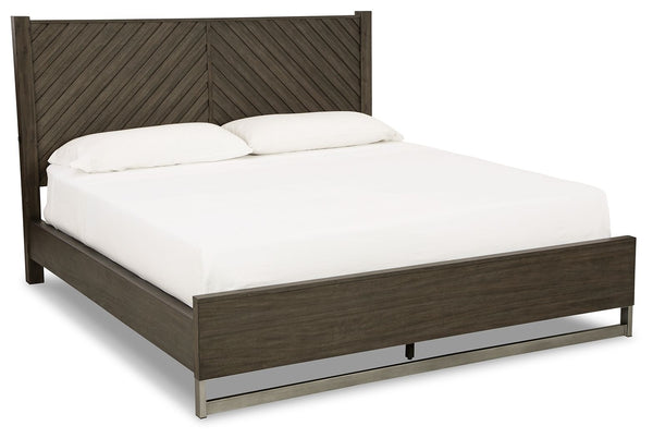  slats set in a contemporary herringbone pattern