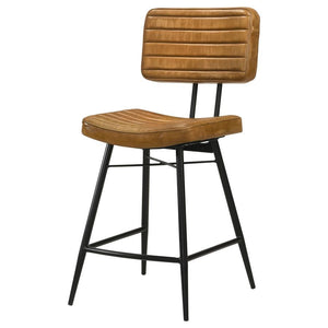 Partridge - Leather Counter Chair (Set of 2) - Antique Camel