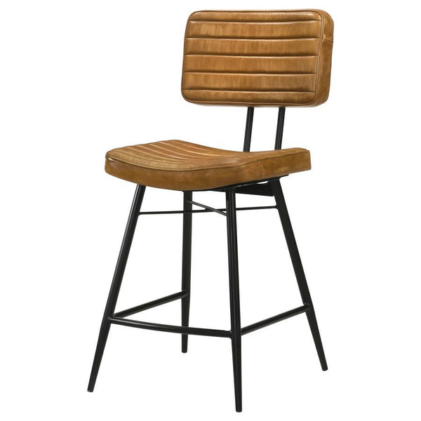 Partridge - Leather Counter Chair (Set of 2) - Antique Camel