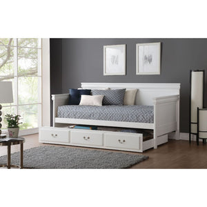 KD, Twin Trundle (Faux Drawers) Functional Bed or Drawer (Division Board Included, Removable) 3 Slats & 4 MDF Boards Caster Wheels Included<br/><br/><b>Product Features</b><ul><li>Case: 1Pc/1Ctn</li><li>Finish: White</li><li>Style: Transitional</li><li>Ma