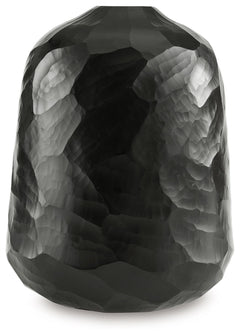 Put the accent on contemporary style with this vase. Wowing with multiple hand-carved facets, the cool black glass delivers true textural appeal from every angle. Itâ€™ll bring an artful touch wherever you see fit.<br/><br/><b>Product Features</b><ul><li>