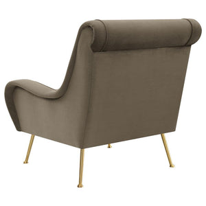 Ricci - Upholstered Saddle Arm Accent Chair - Truffle